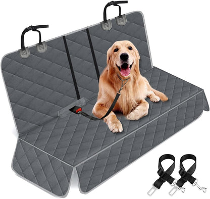Dog Car Seat Cover - Waterproof Back Seat Protector for Pets, Non-Slip Design with Armrest Compatibility for Most Vehicles - Black